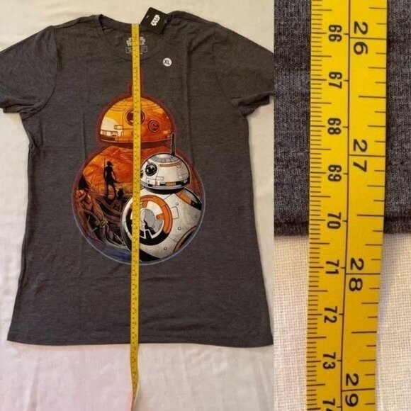 Star Wars Tee Shirt Size XL BB8 Jakku Scene Graphic Gray Casual Force Awakens - Picture 7 of 8
